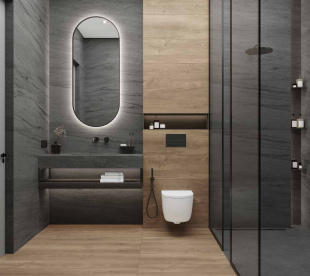 Керамогранит Laparet Englend Black carving lappato рект. (60х120х0,9) лаппатированный